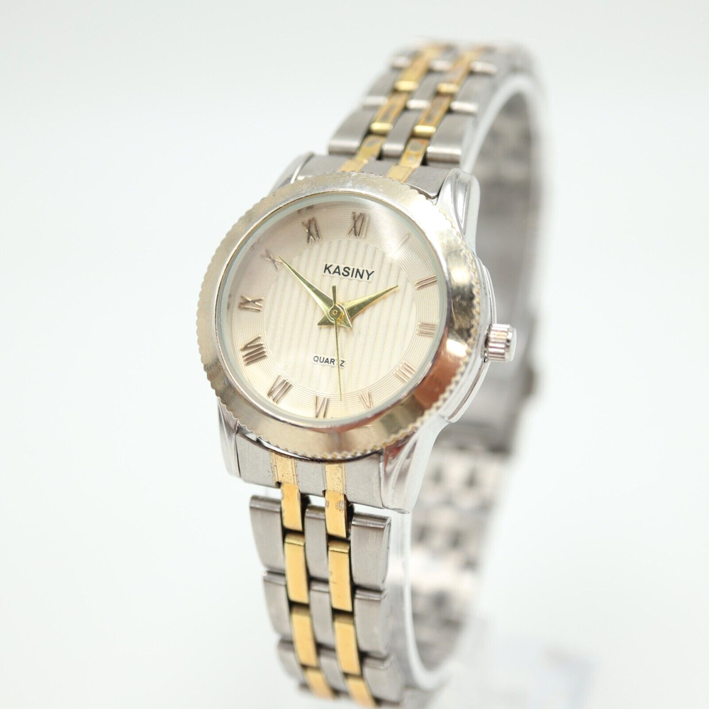 Kasiny Womens Two Tone Watch 28mm Stainless Steel Bracelet with New Battery